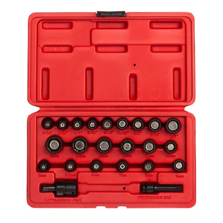 Sunex 23-Piece 1/4 in. Drive Master Magnetic Impact Socket Set 1818